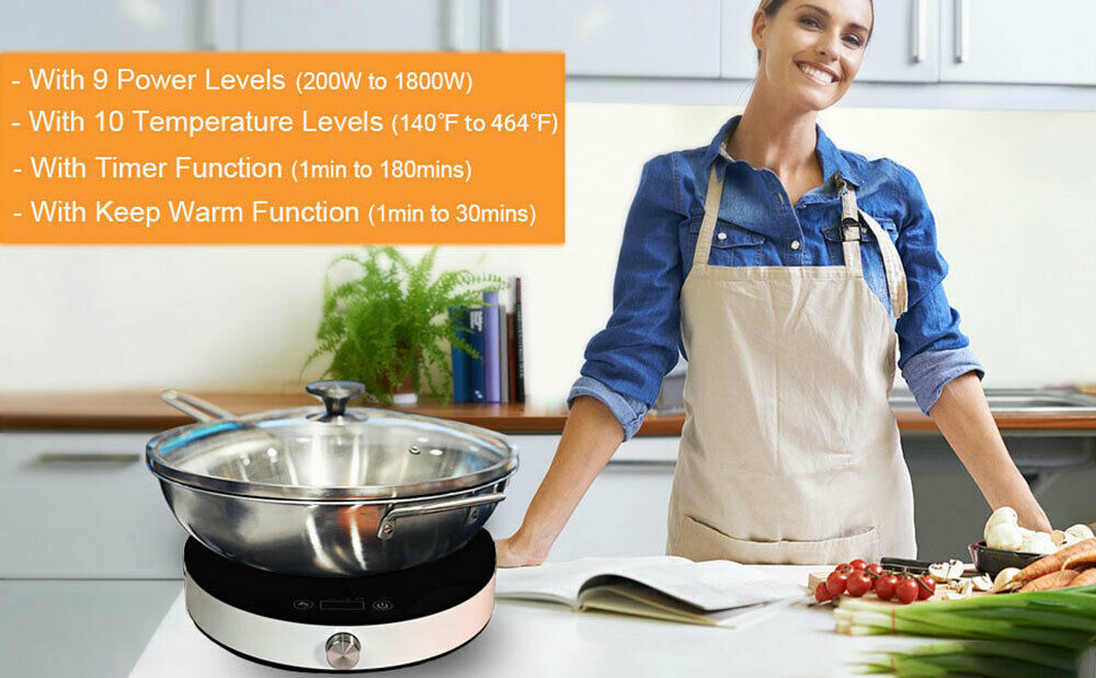 EASEPOT Portable Induction Cooktop 1800W Burner Countertop Cooker Hot Pot Stove - Fresh Stock Dated February 2026
