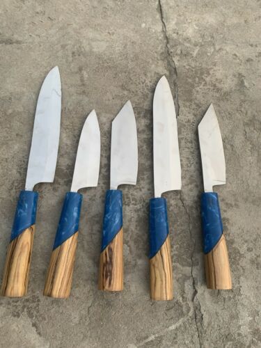 CUSTOM HANDMADE gyuto knives in japanese 440C high carbon steel set of 5 knives - Fresh Stock Dated January 2026
