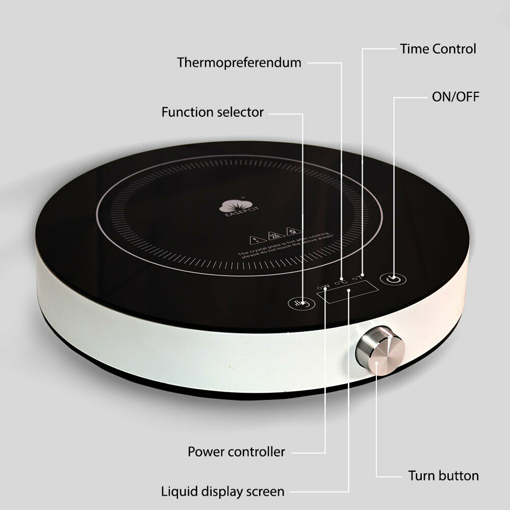 EASEPOT Portable Induction Cooktop 1800W Burner Countertop Cooker Hot Pot Stove - Fresh Stock Dated February 2026