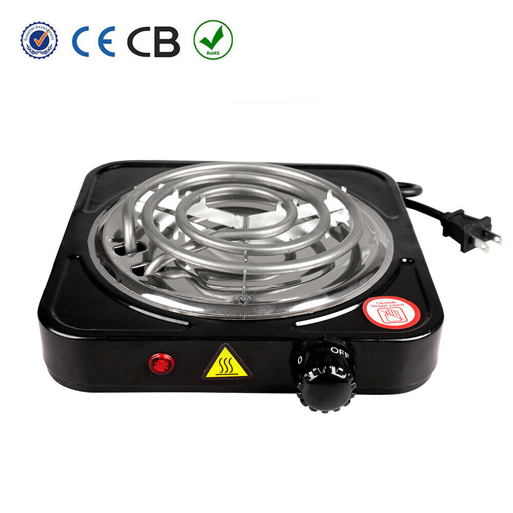 1000W Portable Single Electric Burner Hot Plate Camping Stove Stainless 110V - Fresh Stock Dated February 2026