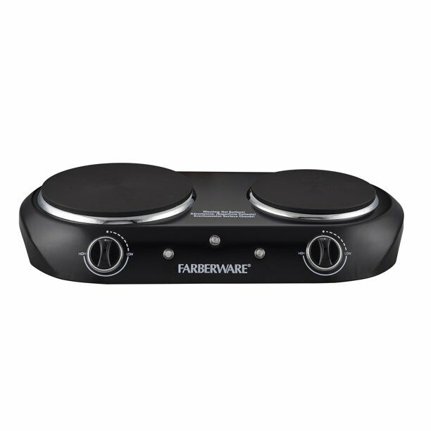 Electric Cooktop Double Burner 1800W Portable Kitchen Stove Electric Black NEW - Fresh Stock Dated February 2026