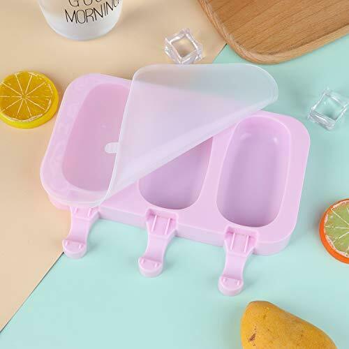 Popsicle Molds Silicone Ice Pop Molds 3 Cavities Homemade Ice Cream Mold with... - Fresh Stock Dated February 2026