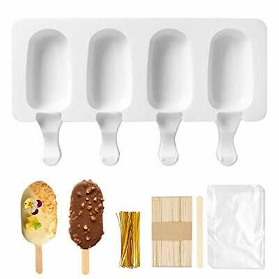 Popsicle Molds Silicone Ice Pop Molds 4 Cavities Homemade Cake Pop Oval Small - Fresh Stock Dated February 2026