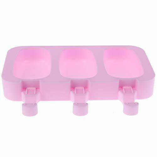 Popsicle Molds Silicone Ice Pop Molds 3 Cavities Homemade Ice Cream Mold with... - Fresh Stock Dated February 2026