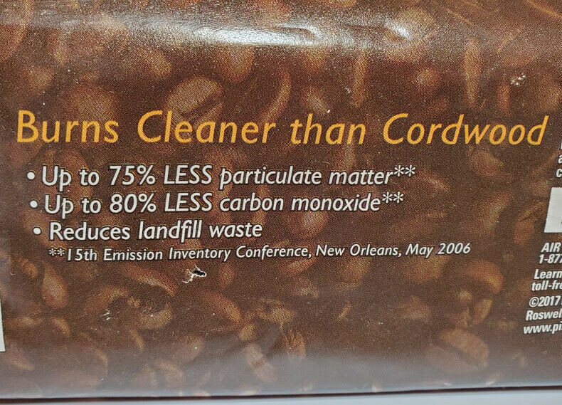 Fire Logs Coffee Scent Java Log  Log 4.8 Pounds Recycled - Fresh Stock Dated January 2026