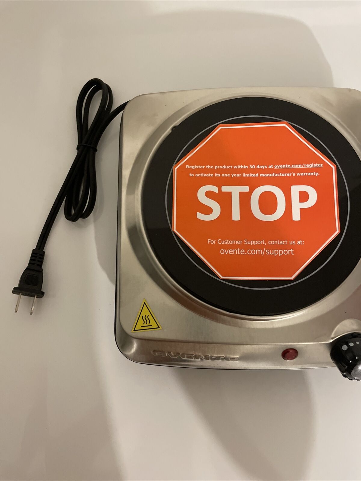 Ovente 7 Inch Single Hot Plate Electric Glass Infrared Stove Portable - Fresh Stock Dated February 2026