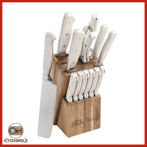 Kitchen Knife Set 14 Pieces Cutlery Block Durable Stainless Steel Linen - Fresh Stock Dated January 2026