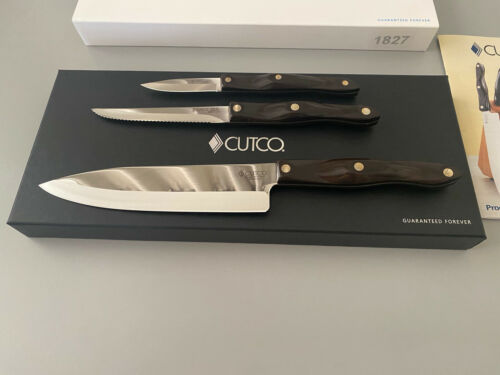 cutco knife set, 3 knives (paring, chef and trimmer) - Fresh Stock Dated January 2026