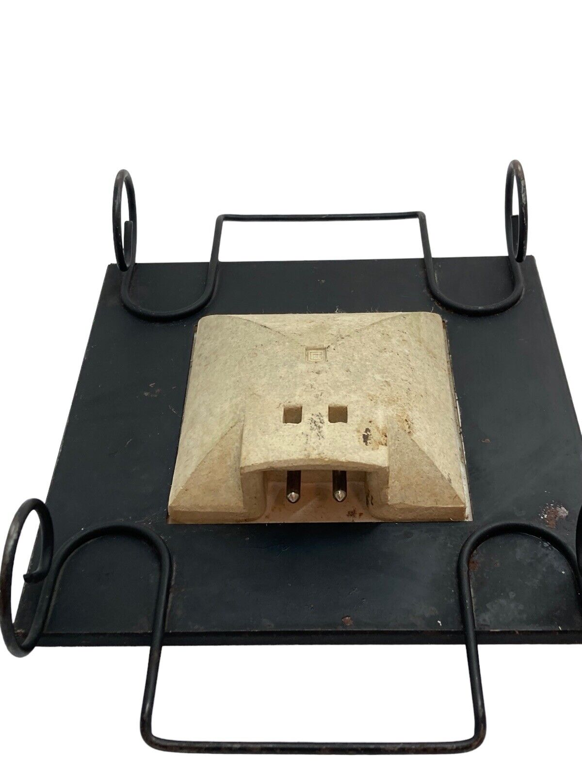 Vintage MCM Electric Food Warmer Ceramic Tile Mardi Gras Design Hot Plate Noplug - Fresh Stock Dated January 2026