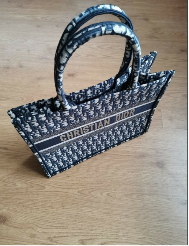 Authentic Christian Dior Book Tote Small Book Bag Blue Oblique canvas - Fresh Stock Dated December 2025