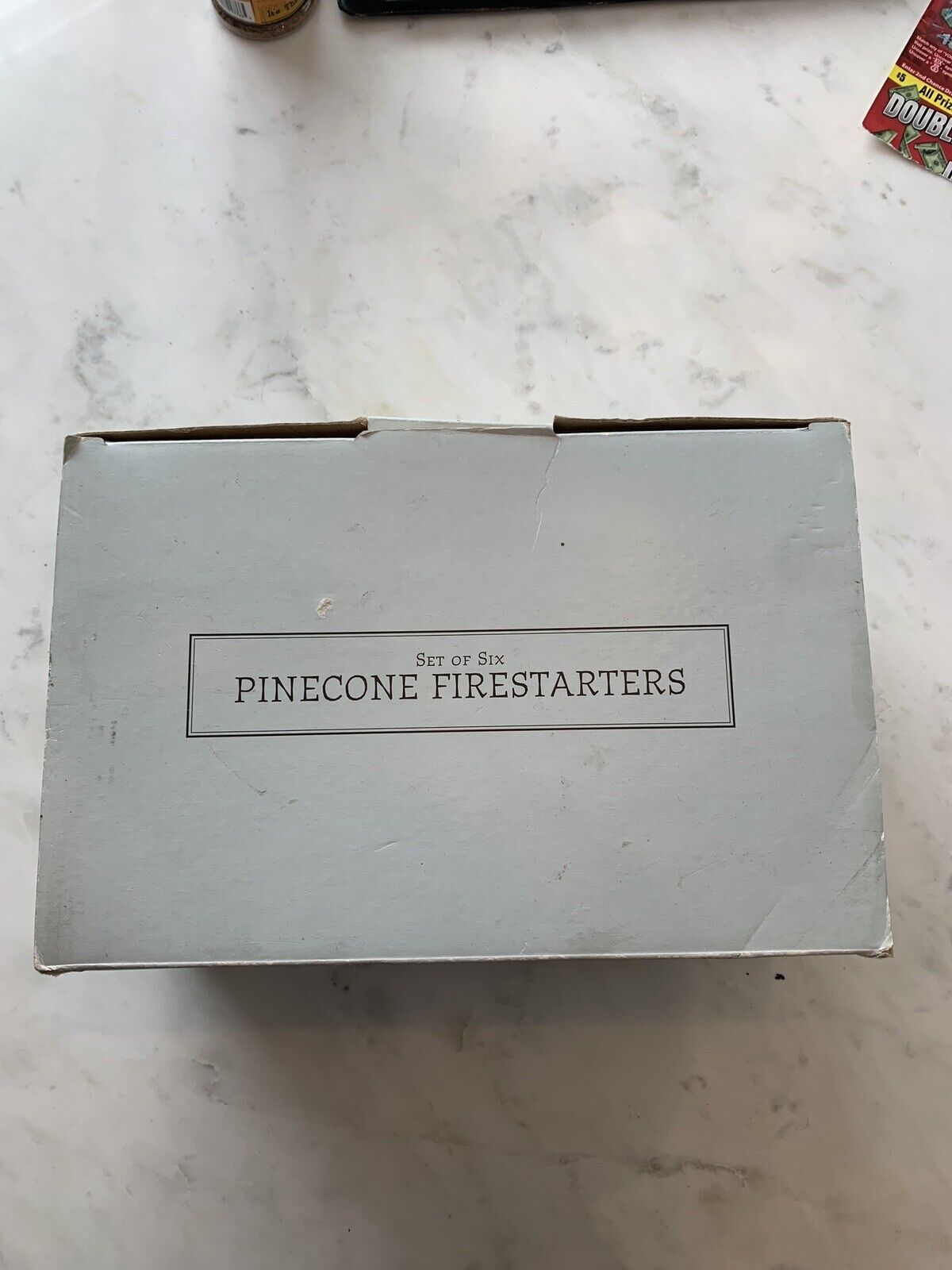 NOS RH Set of 6 Natural Pinecone Fire Starters Parrafin Wax Palm Oil Wood Chips - Fresh Stock Dated January 2026