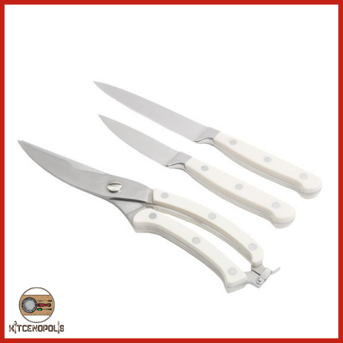 Kitchen Knife Set 14 Pieces Cutlery Block Durable Stainless Steel Linen - Fresh Stock Dated January 2026