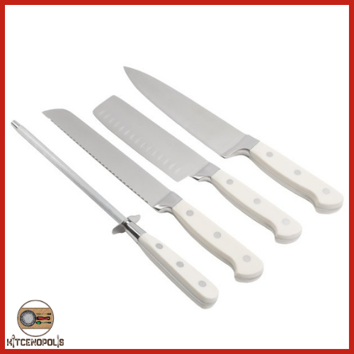 Kitchen Knife Set 14 Pieces Cutlery Block Durable Stainless Steel Linen - Fresh Stock Dated January 2026