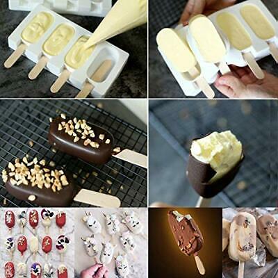 Popsicle Molds Silicone Ice Pop Molds 4 Cavities Homemade Cake Pop Oval Small - Fresh Stock Dated February 2026