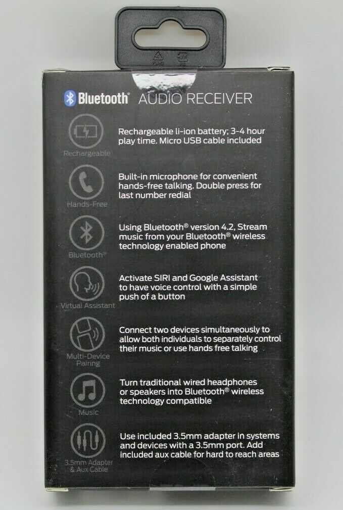MONSTER Bluetooth AUDIO RECIEVER w/ Google & Siri Virtual Assistant BT 4.2 NEW - Fresh Stock Dated December 2025