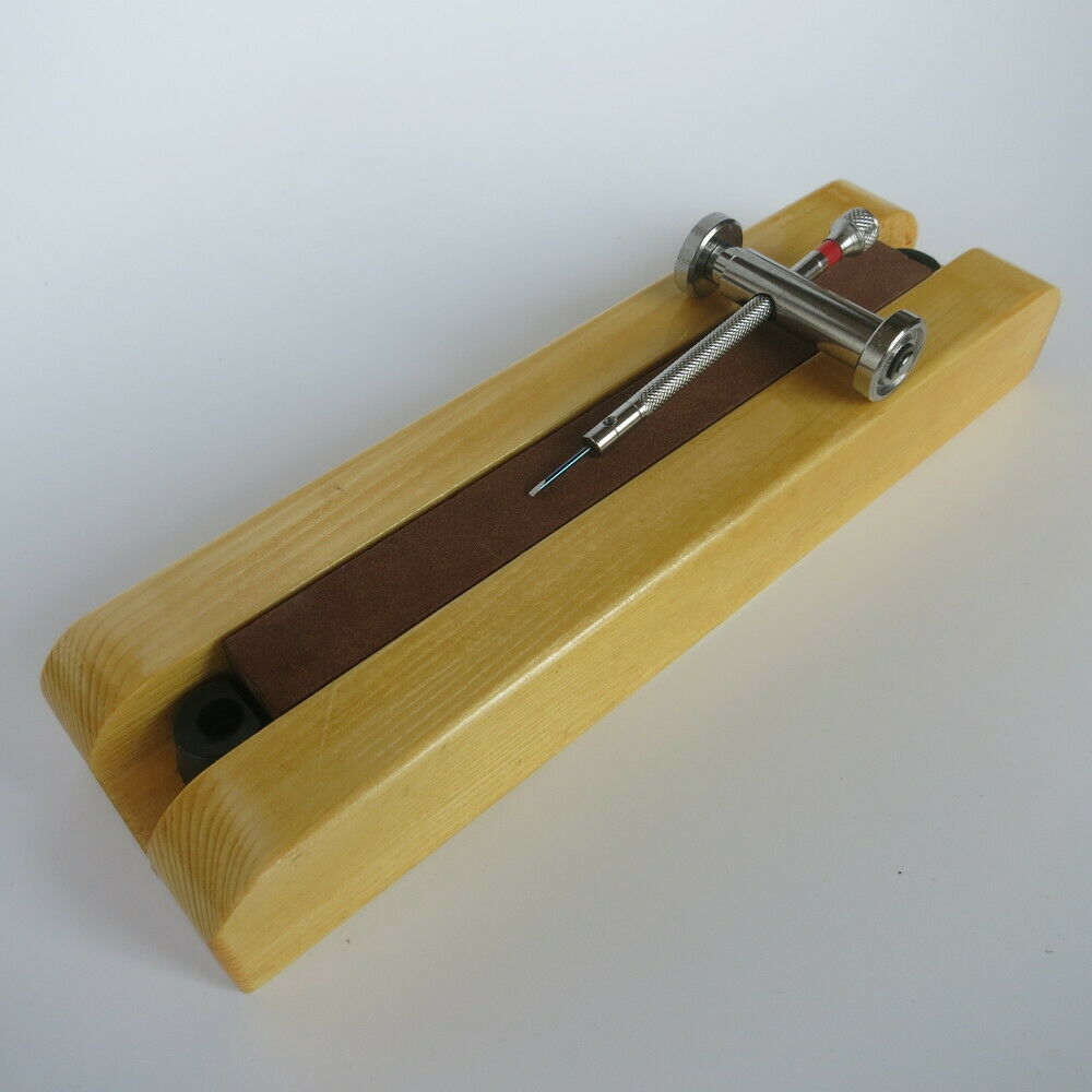 Watch Screwdriver Sharpening Stone with Wooden Base for Watch Repair GF19218 - Fresh Stock Dated December 2025