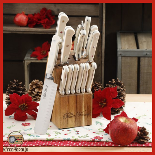 Kitchen Knife Set 14 Pieces Cutlery Block Durable Stainless Steel Linen - Fresh Stock Dated January 2026