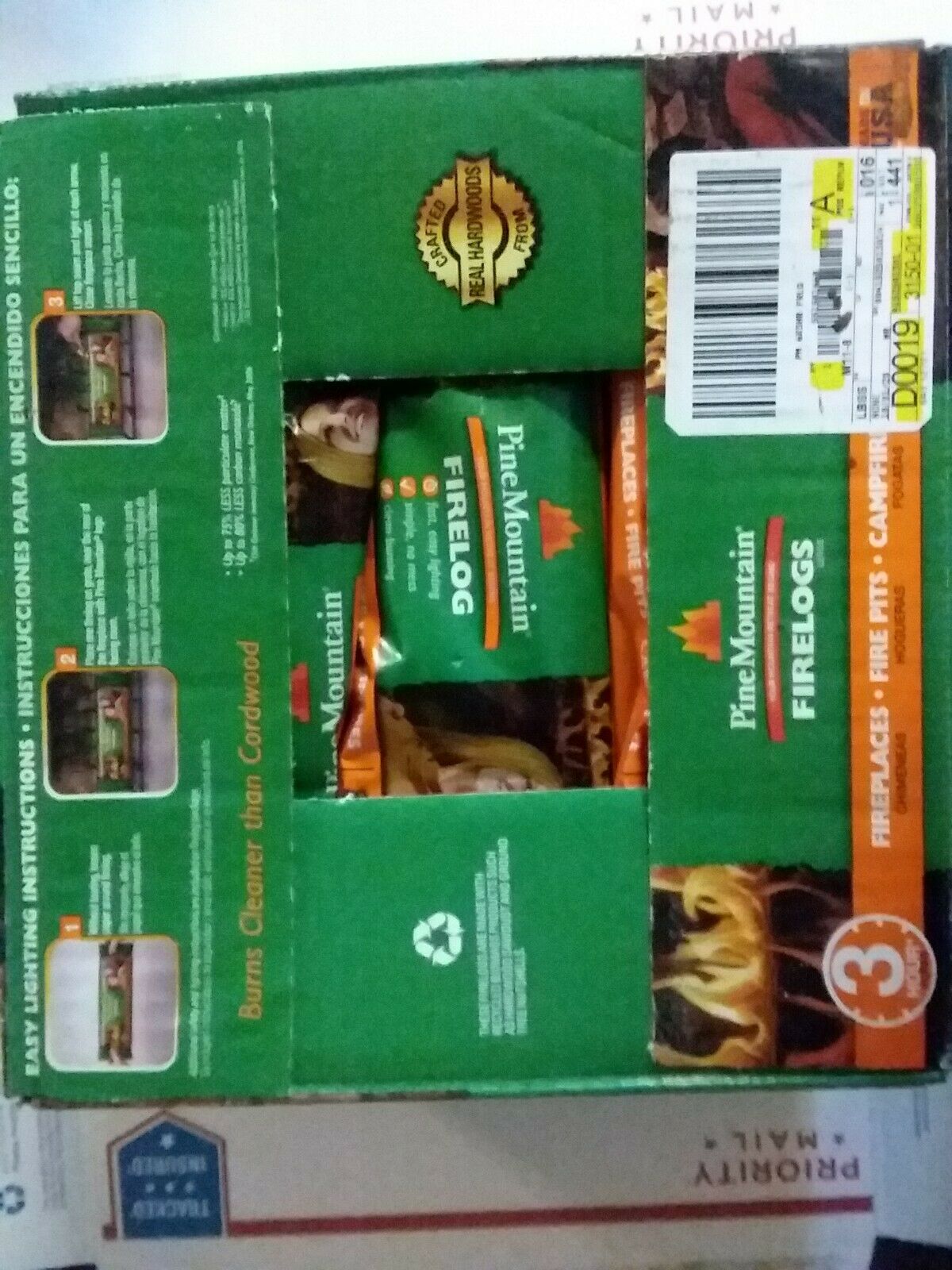 Pine Mountain Fire Logs 3 Hour Burn Time, Campfires, Fireplaces 6 PACK - Fresh Stock Dated January 2026