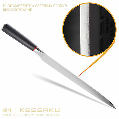 Kessaku 9.5-Inch Slicing Carving Knife - Spectre Series - AUS-8 Stainless Steel - Fresh Stock Dated January 2026