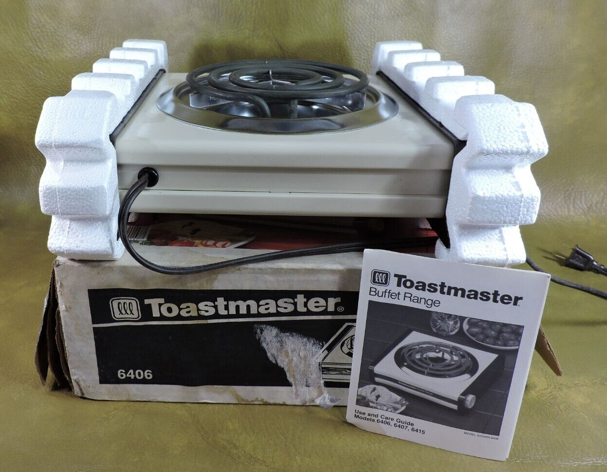 NEW Vintage Toastmaster Deluxe Buffet Range Model 6406 Original Box UNUSED - Fresh Stock Dated February 2026