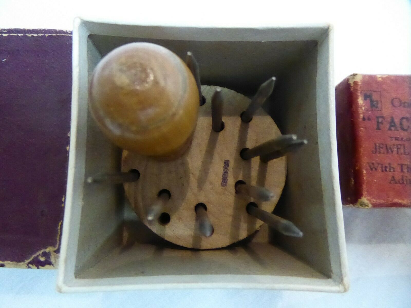 vintage facility jewel ckucks set of 8 with thumb screw adjustment & set of pins - Fresh Stock Dated December 2025