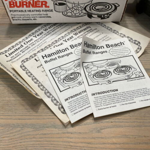 Vintage - Hamilton Beach -Fifth Burner- Portable Stove 812-4 750w Made USA WORKS - Fresh Stock Dated February 2026