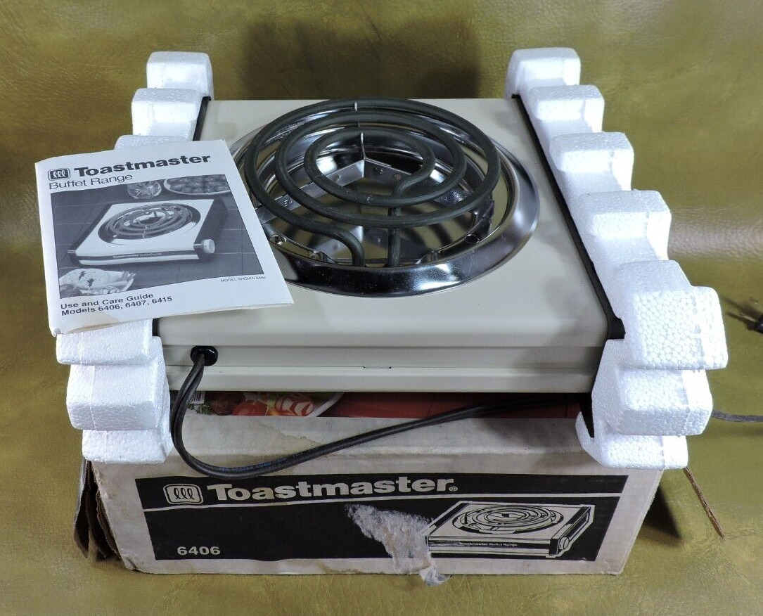 NEW Vintage Toastmaster Deluxe Buffet Range Model 6406 Original Box UNUSED - Fresh Stock Dated February 2026
