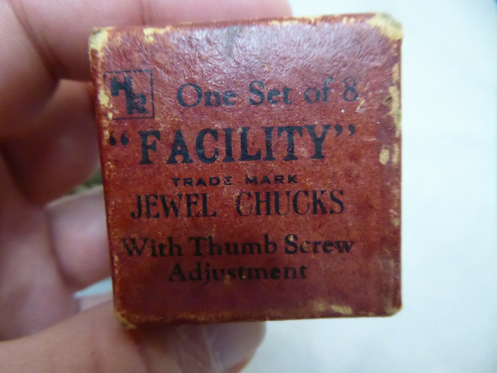 vintage facility jewel ckucks set of 8 with thumb screw adjustment & set of pins - Fresh Stock Dated December 2025