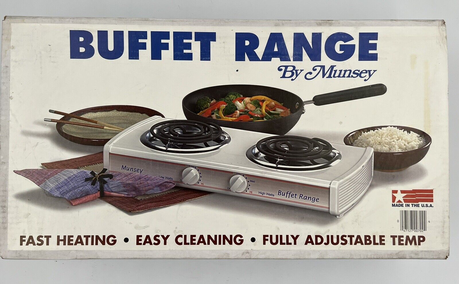 Vintage Munsey Table Top Buffet Range 650 Watts/1,000 Watts/120 Volt Model R-92 - Fresh Stock Dated February 2026