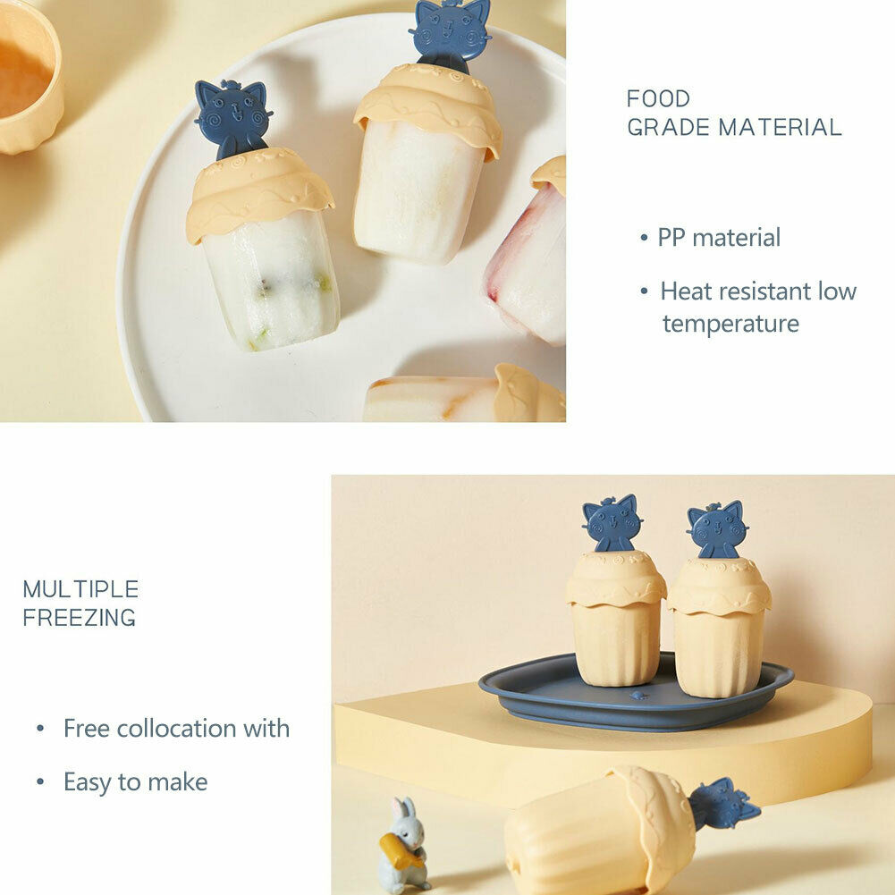4/6PCS DIY Ice Cream Mold Home Ice Cube Popsicle Homemade Ice Box Kitchen Tool - Fresh Stock Dated February 2026