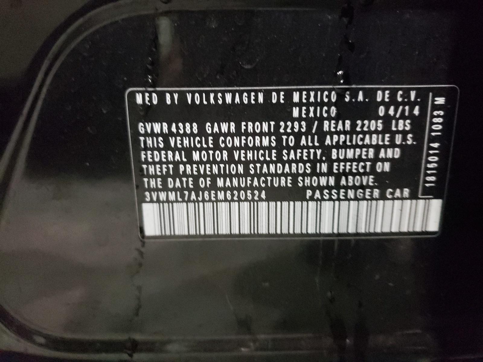 2014 VW VOLKSWAGEN JETTA Manual (Transmission Assembly) 6 Speed ID KZL GVT 99K - Fresh Stock Dated December 2025