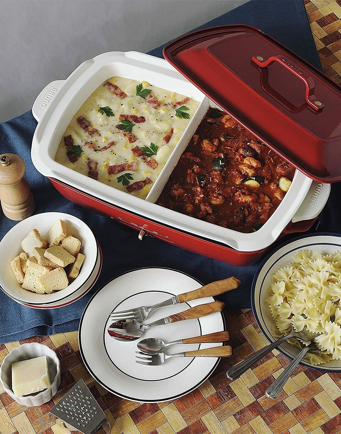 BRUNO Hot Plate Grande Partition Pot BOE 026 - NABE - Fresh Stock Dated February 2026