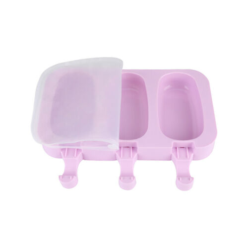 Lots 3-Cells Silicone Frozen Ice Cream Mold Juice Popsicle Maker Lolly Pop Mould - Fresh Stock Dated February 2026