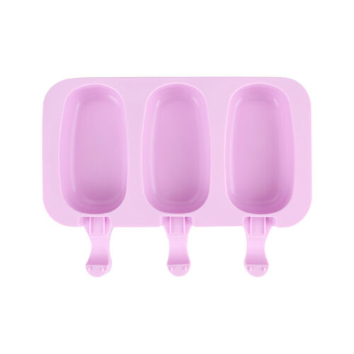 Lots 3-Cells Silicone Frozen Ice Cream Mold Juice Popsicle Maker Lolly Pop Mould - Fresh Stock Dated February 2026
