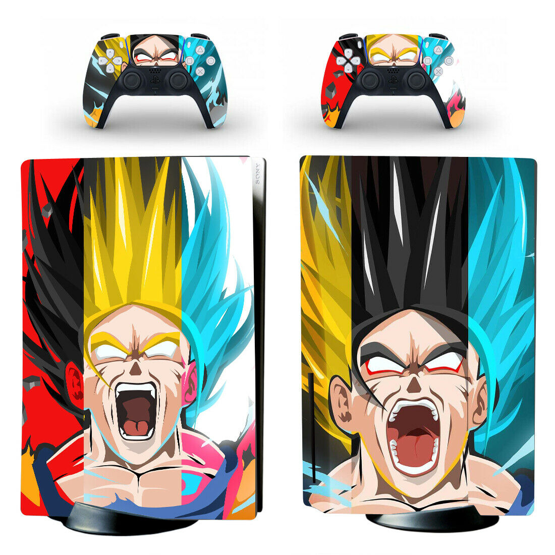PS5 Standard Disc Console Remote Skin Decal Stickers Dragon Ball Blue Super Goku - Fresh Stock Dated February 2026