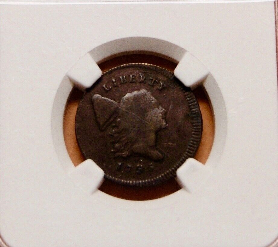 1795 Liberty cap half cent. With pole, punctuated date. Plain edge, NGC VG 8. - Fresh Stock Dated December 2025