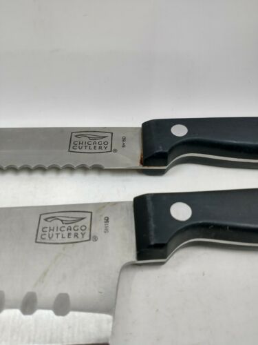 Chicago Cutlery Essentials 13 Piece Black Handle Knife Set W/ Wood Block - Fresh Stock Dated January 2026