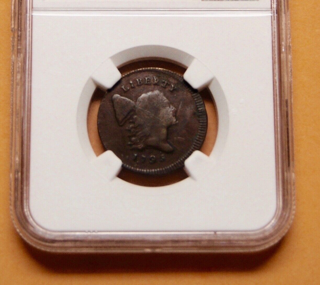 1795 Liberty cap half cent. With pole, punctuated date. Plain edge, NGC VG 8. - Fresh Stock Dated December 2025