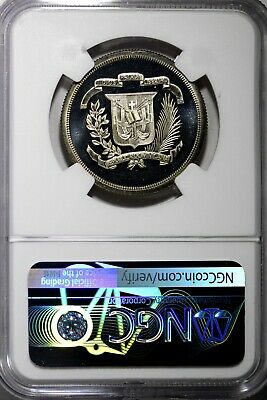 Dominican Republic PROOF 1981 1/2 Peso NGC PF68 CAMEO TOP GRADED BY NGC  KM# 52 - Fresh Stock Dated December 2025