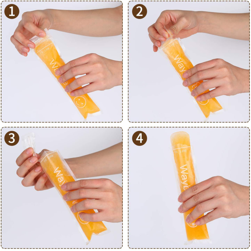 150 PCs Disposable Ice Popsicle Molds Bags Pouch Freeze Pops Bag Zip Seals - Fresh Stock Dated February 2026