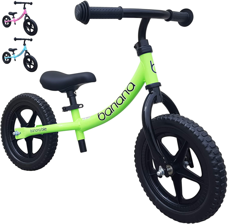 Banana Bike LT Lightweight Balance Kids 2 3 4 Year Olds Green Quick Release Seat - Fresh Stock Dated January 2026