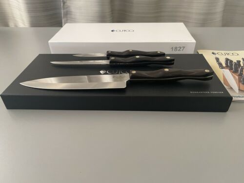 cutco knife set, 3 knives (paring, chef and trimmer) - Fresh Stock Dated January 2026