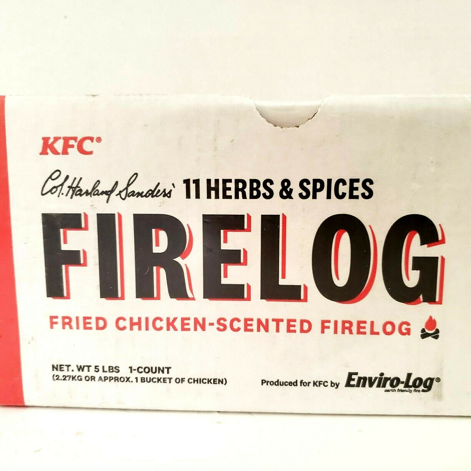 New 2xKFC Fried Chicken Scent Firelog 11 Herbs Spices Enviro Log Limited Edition - Fresh Stock Dated January 2026
