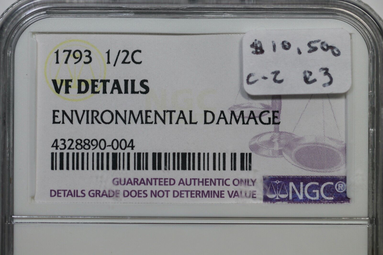 1793 C-2 R-3 NGC VF Details Liberty Cap Half Cent Coin 1/2c - Fresh Stock Dated December 2025