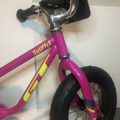 Kids Shuffle Gt GT Bicycle Balance Bike Adjustable Seat Pink Blue Yellow - Fresh Stock Dated December 2025