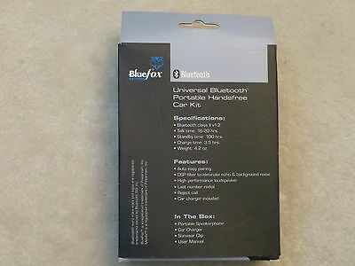 BlueFox BF-501 Universal Bluetooth Car Kit new in box - Fresh Stock Dated December 2025