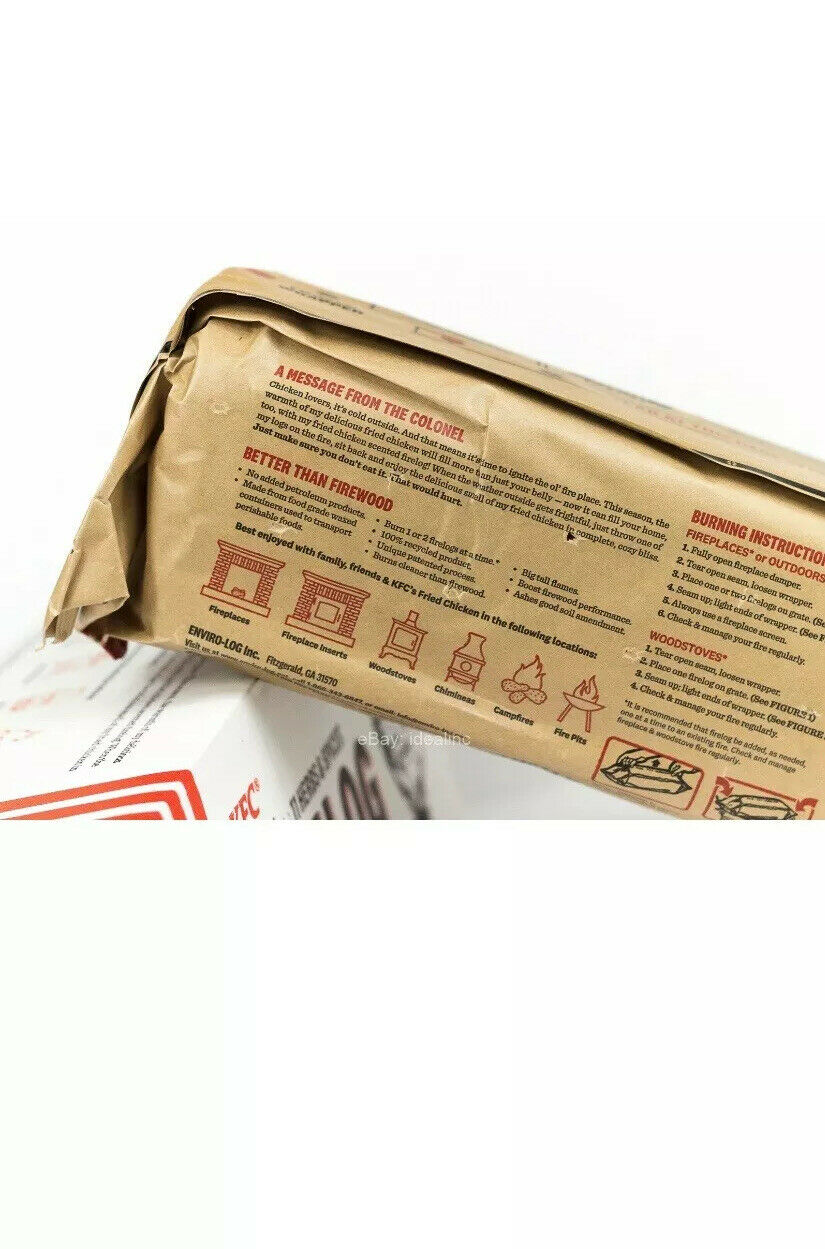 KFC 11 Herbs and Spices ENVIROLOG Kentucky Fried Chicken FIRE LOG - NEW - Fresh Stock Dated December 2025