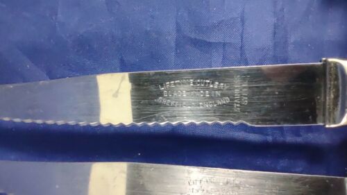 Vintage Sheffield England Stainless 4 Steak Knife & Carving Set Plastic Handle - Fresh Stock Dated January 2026