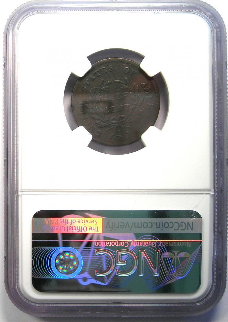 1797 Liberty Cap Flowing Hair Half Cent 1/2C - Certified NGC VF20 - ,250 Value - Fresh Stock Dated December 2025