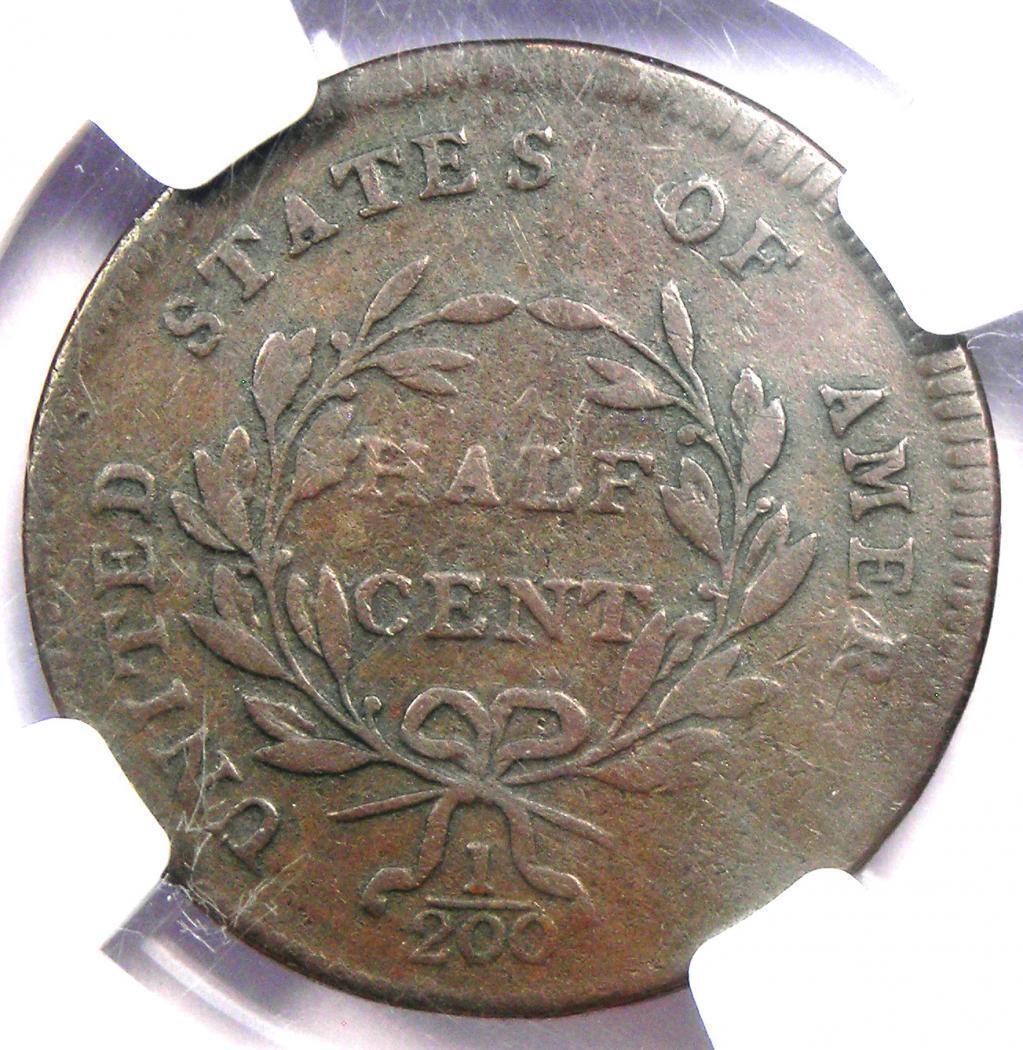 1797 Liberty Cap Flowing Hair Half Cent 1/2C - Certified NGC VF20 - ,250 Value - Fresh Stock Dated December 2025